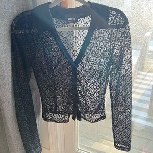 Anthropologie Maeve see thru lace long sleeve top
